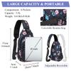 VASCHY Sling Bag for Women, One Strap Over the Shoulder Crossbody Backpack Chest Bag for Hiking/Travel/Outdoor Floral view 3