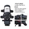 12V Water Pressure Diaphragm Pump Car Electric Water Pump 4.3 L/min 1.1 GPM 35 PSI with 360Spin Faucet/Tap for Caravan/rv/Boat/Marine/camper/outdoor/courtyard/restaurant/mall Black view 4