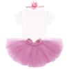 Baby girl Photoshoot Outfits, Infant Toddler 1/2 Birthday Cake Smash Outfit Princess Romper Bodysuit +Tutu Skirts +Crown Baby Shower Newborn Photography Clothes Set Dusty Pink 9-12 Months view 3