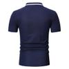 JEsilunmaMY Mens Short-Sleeved T-Shirt Decorated with V-Neck Buttons Summer Casual Muscle Tee Shirts Slim Fit Workout Shirts (US Size S Asia M,Dark Blue) view 2
