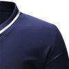 JEsilunmaMY Mens Short-Sleeved T-Shirt Decorated with V-Neck Buttons Summer Casual Muscle Tee Shirts Slim Fit Workout Shirts (US Size S Asia M,Dark Blue) view 4