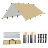 4m x 4m Large Camping Tarp, Lightweight Tarpaulin, Waterproof Tent, Camping Shelter, Portable Awning Canopy, Hammock Rain Fly, Outdoor Sunshade for Hiking Backpacking view 1