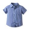 AWIBMK Baby Boys Plaid Stripe Gentleman Suits Bowtie Overalls Suspenders Shorts Pants Wedding Bearer Tuxedo Dress Baptism Outfits Cake Smash Formal Easter Christening Clothes Blue Plaid 4-5Years view 4