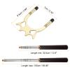 PATIKIL Retractable Billiards Cue Stick Bridge, Wooden Pool Cue Accessory with Removable Brass High Bridge Head for Pool Table Competition, Gold Tone view 2