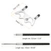 PATIKIL Retractable Billiards Cue Stick Bridge, Silicone Pool Cue Accessory with Removable Low Brass Bridge Head for Pool Table Competition, Silver Tone view 2