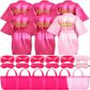 Sintuff 24 Pcs Girls Spa Birthday Party Supplies for 6-12 Years Girls Robes Sleepover Party Supplies Kids Robes Slumber Bulk(Size 12,Pink Birthday) view 1
