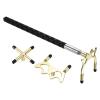 PATIKIL Retractable Billiards Cue Stick Bridge, Silicone Pool Cue Accessory with 3 Removable Brass Bridge Head for Pool Table Competition, Gold Tone view 1