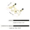 PATIKIL Retractable Billiards Cue Stick Bridge, Silicone Pool Cue Accessory with Removable Low Brass Bridge Head for Pool Table Competition, Gold Tone view 2