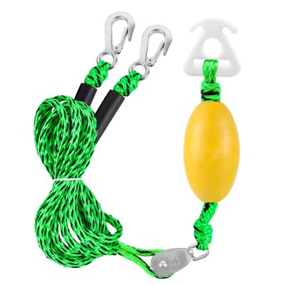 Watersports Heavy Duty Tow Harness with D Rings,Boat Tow Harness for Towing Towable Tube, Water Ski, Wakeboard (Green Balck(13 Feet=6'+6"+1'))