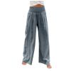 XUNRYAN Women's Cotton Linen Wide Leg Pants Summer Casual High Waisted Boho Palazzo Pants Baggy Lounge Trousers w Pockets view 2