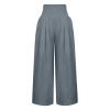 XUNRYAN Women's Cotton Linen Wide Leg Pants Summer Casual High Waisted Boho Palazzo Pants Baggy Lounge Trousers w Pockets view 4