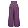 XUNRYAN Women's Cotton Linen Wide Leg Pants Summer Casual High Waisted Boho Palazzo Pants Baggy Lounge Trousers w Pockets view 4