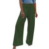XUNRYAN Women's Cotton Linen Wide Leg Pants Summer Casual High Waisted Boho Palazzo Pants Baggy Lounge Trousers w Pockets view 1