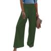 XUNRYAN Women's Cotton Linen Wide Leg Pants Summer Casual High Waisted Boho Palazzo Pants Baggy Lounge Trousers w Pockets view 2
