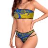 Linkasi Ukrainian Flag New Women's Sexy Bikini Halter Neck Triangle Bikini Two-Piece Set Ukrainian Flag view 1