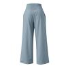 XUNRYAN Women's Cotton Linen Wide Leg Pants Summer Casual High Waisted Boho Palazzo Pants Baggy Lounge Trousers w Pockets view 3