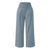 XUNRYAN Women's Cotton Linen Wide Leg Pants Summer Casual High Waisted Boho Palazzo Pants Baggy Lounge Trousers w Pockets view 4