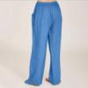 XUNRYAN Women's Cotton Linen Wide Leg Pants Summer Casual High Waisted Boho Palazzo Pants Baggy Lounge Trousers w Pockets view 3