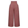 XUNRYAN Women's Cotton Linen Wide Leg Pants Summer Casual High Waisted Boho Palazzo Pants Baggy Lounge Trousers w Pockets view 4