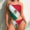 Linkasi Flag of Mexico Women's Sexy Open Back Thong Bikini Ties Side Bottom Triangle Bikini Swimsuit M view 2