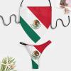 Linkasi Flag of Mexico Women's Sexy Open Back Thong Bikini Ties Side Bottom Triangle Bikini Swimsuit M view 3