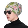 FINOWIN Vintage Roses Butterflies Beige Slouchy Beanie Cap Winter Warm Knitted Skull Cap Beanie Dwarf Hat Headgear Gifts for Men Women view 2