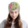 FINOWIN Vintage Roses Butterflies Beige Slouchy Beanie Cap Winter Warm Knitted Skull Cap Beanie Dwarf Hat Headgear Gifts for Men Women view 3