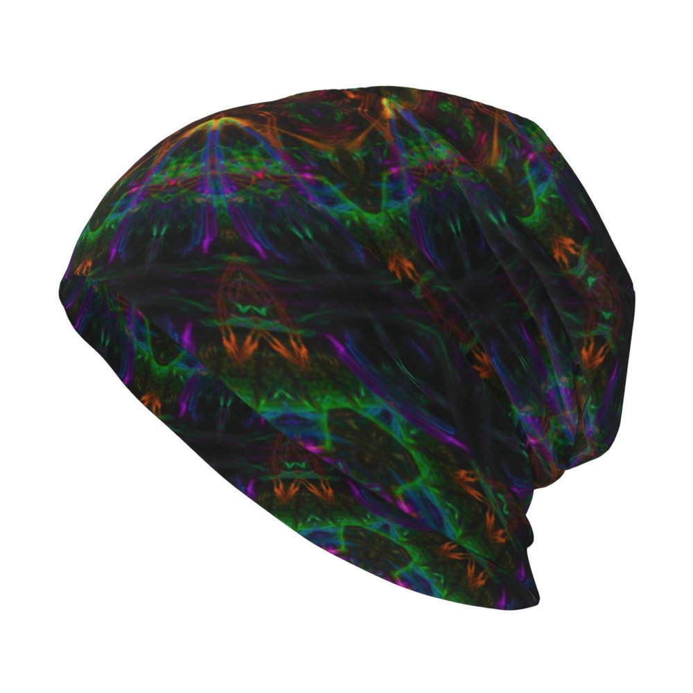 FINOWIN Abstract Kaleidoscope Mandala Slouchy Beanie Cap Winter Warm Soft Ski Knit Skull Hat Cap Headgear Gifts for Men Women