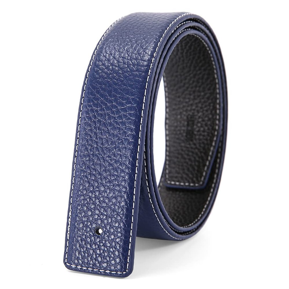 Women's/Men's Belts Genuine Leather For Replacement Belt Strap Without Buckle 1.5" Wide (Blue, L 120cm/47in. W 3.8cm/1.5in)