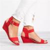 Sandals For Women With Arch Support Womens Platform Sandals Espadrille Wedge Ankle Strap Studded Open Toe Sandals view 2