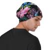 FINOWIN Flower Butterfly Pink Black Slouchy Beanie Cap Cancer Headwear Knitted Skull Beanie Cap Headgear Gifts for Men Women Teenager view 4