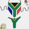 Linkasi South African Flag Women's Sexy Open Back Thong Bikini Ties Side Bottom Triangle Bikini Swimsuit L view 3
