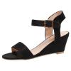 Ladmiple Platform Sandals Heels Women's Open Toe Buckle Ankle Strap Platform Wedge Sandals view 1