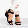 Ladmiple Platform Sandals Heels Women's Open Toe Buckle Ankle Strap Platform Wedge Sandals view 4