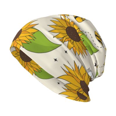 FINOWIN Sunflowers Cute Bees Slouchy Beanie Hat Cancer Headwear Knit Skull Cap Turban Hat Headgear Gifts for Men Women Girls Boys