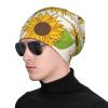 FINOWIN Sunflowers Cute Bees Slouchy Beanie Hat Cancer Headwear Knit Skull Cap Turban Hat Headgear Gifts for Men Women Girls Boys view 2
