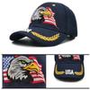 American Eagle Flag Cap Embroidery Eagle Baseball Cap Patriotic Eagle USA Flag Cap Navy view 2