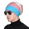 FINOWIN Transgender Pride Flag Baggy Slouchy Beanie Hat Loose Stretch Knitted Skull Beanie Cap Headgear Gifts for Adult Women Men view 2