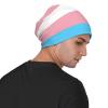 FINOWIN Transgender Pride Flag Baggy Slouchy Beanie Hat Loose Stretch Knitted Skull Beanie Cap Headgear Gifts for Adult Women Men view 4