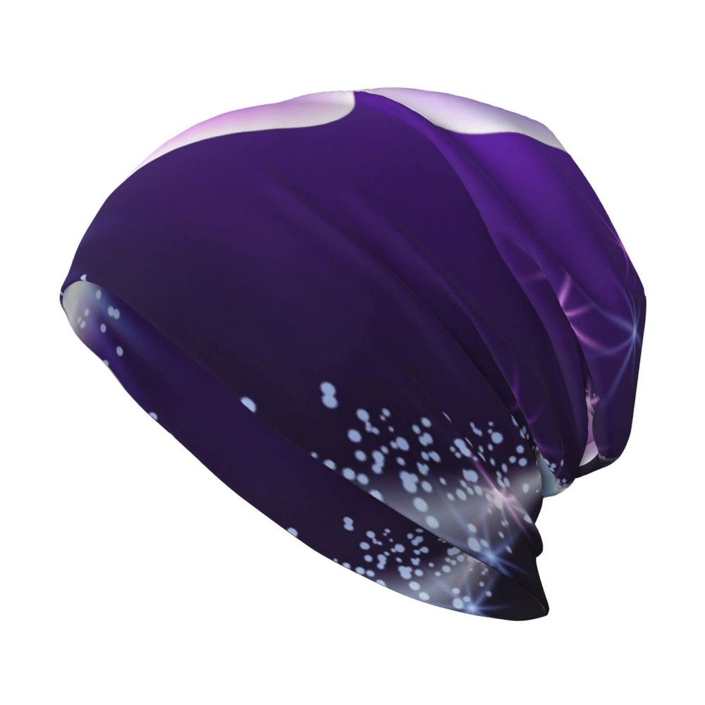 FINOWIN Glowing Butterfly Purple Slouchy Beanie Chemo Hat Cancer Headwear Knitted Skull Cap Headgear Gifts for Men Women Teens