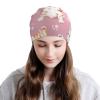 FINOWIN Kittens Cats Paw Prints Pink Slouchy Beanie Hat Loose Warm Knitted Skull Cap Headgear Gifts for Men Women Teenager view 3