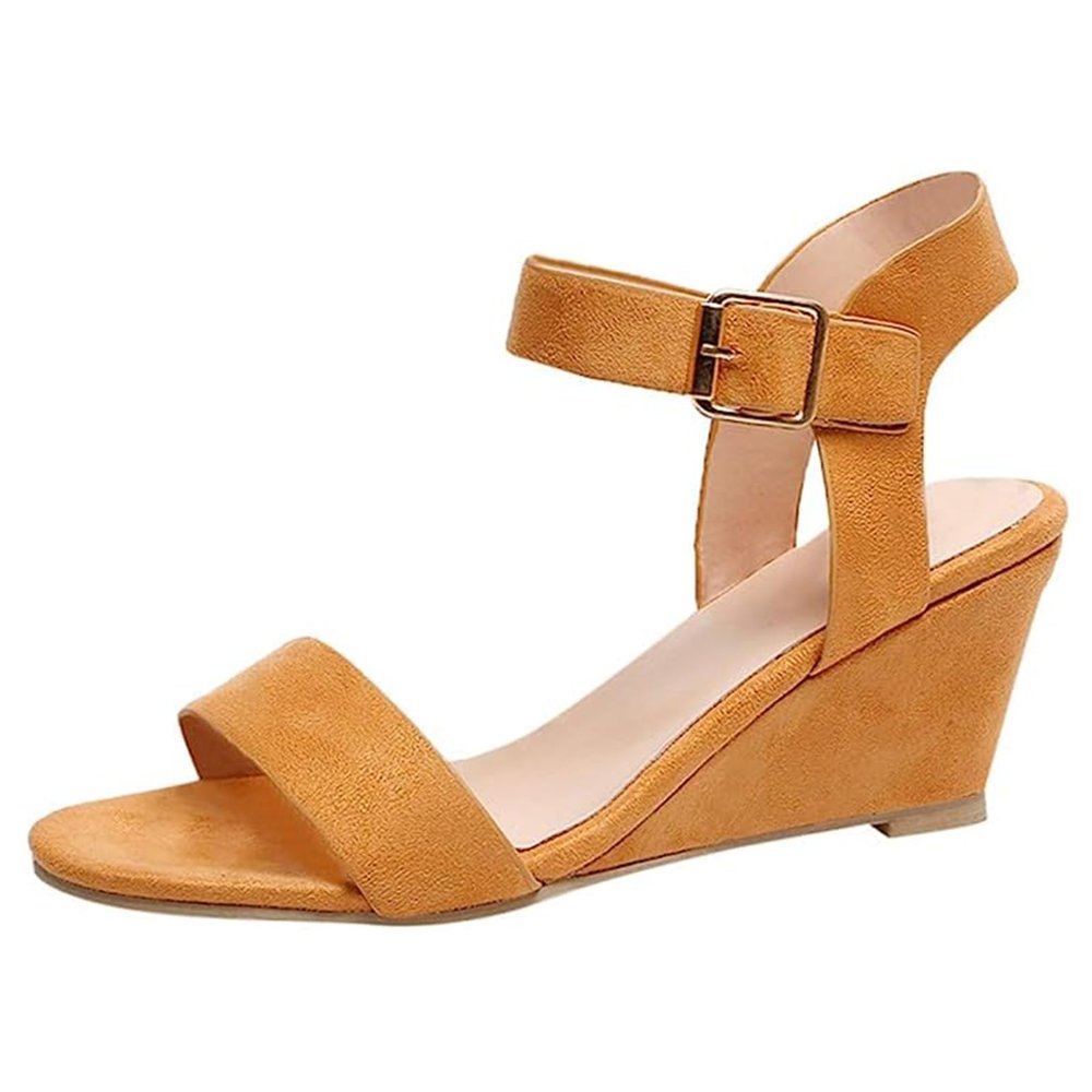 Platform Sandals Women Chunky Heel Wedge Platform Espadrille Cross Ankle Strap Slingback Open Toe Summer High Heel Sandals