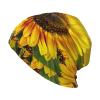 FINOWIN Sunflowers Blossom Botanical Slouchy Beanie Cap Cancer Headwear Knitted Skull Cap Hat Headgear Gifts for Men Women Teenager view 1