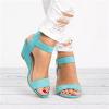 Espadrille Wedge Sandals For Women 2 Inch Heel Womens Platform Espadrille Wedges Open Toe High Heel Sandals with Ankle Strap Buckle Up Shoes view 3