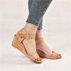 Ladmiple Wedge Sandals For Women Sexy Women's Open Toe Buckle Ankle Strap Platform Wedge Sandals view 3
