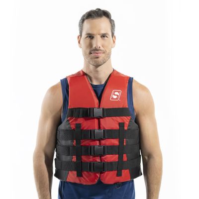 Seachoice Type III Ski Vest, 4 Belt, XXL/XXXL, Red - USCG/TC Approved