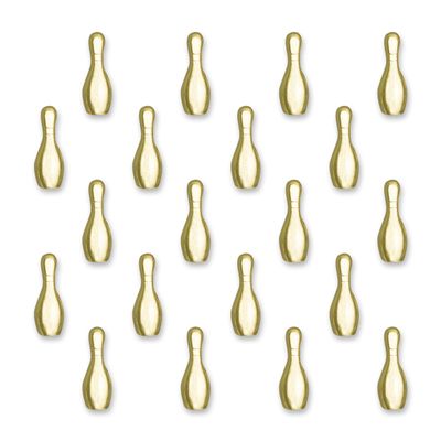 SHOP AWARDS AND GIFTS 3/4 Inch Gold Bowling Chenille Lapel Pin, Achievement Recognition Gifts, Bulk Pack of 20