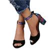Espadrille Wedge Sandals For Women 2 Inch Heel Womens Platform Espadrille Wedges Open Toe High Heel Sandals with Ankle Strap Buckle Up Shoes view 1