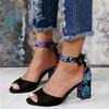 Espadrille Wedge Sandals For Women 2 Inch Heel Womens Platform Espadrille Wedges Open Toe High Heel Sandals with Ankle Strap Buckle Up Shoes view 3