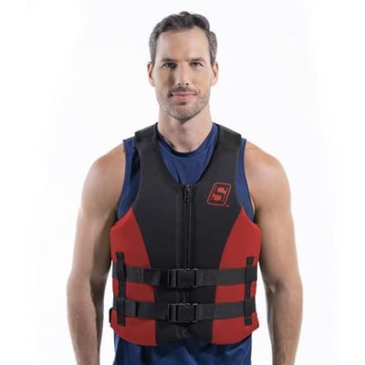 Seachoice Evoprene Multi-Sport Life Jacket - Adult L - Red/Black, Fits Chest 36-40 in, USCG Level 70